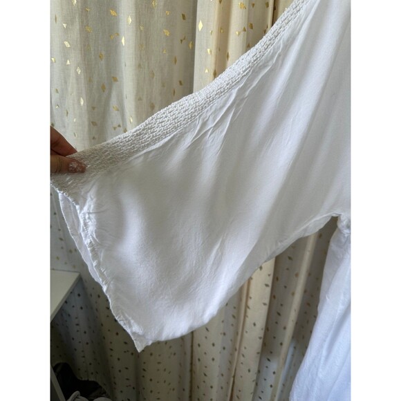 Raviva Women's Bohemian Macrame Crochet Detail Swim Cover Up Tunic Dress M - Picture 2 of 5